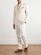 Brunello Cucinelli - Double-Breasted Linen and Wool-Blend Suit Jacket - Neutrals