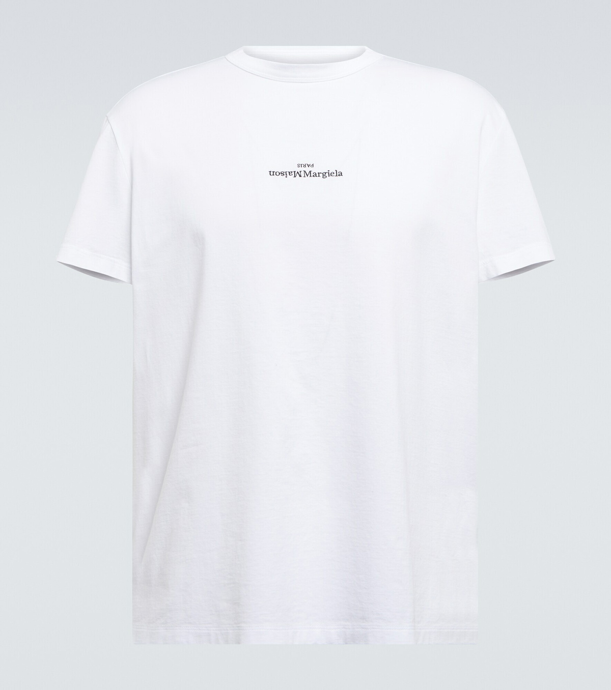 Tシャツ・カットソー MAISON MARGIELA COTTON JERSEY T-SHIRT WITH LOGO EMBROIDERY Maison Margiela - Embroidered Logo T-Shirt | HBX - Globally