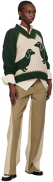 S.S.Daley Green & Off-White Intarsia Sweater