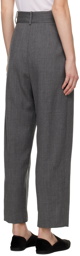 Totême Gray Deep Pleat Trousers