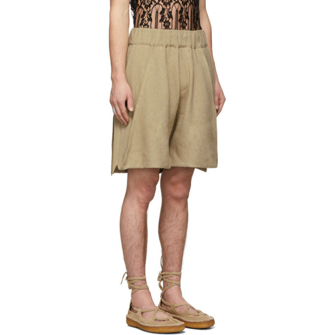 Palomo Spain Beige Linen Shorts