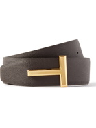 TOM FORD - 4cm Reversible Full-Grain Leather Belt - Brown