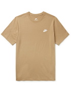 Nike - Sportswear Club Logo-Embroidered Cotton-Jersey T-Shirt - Brown