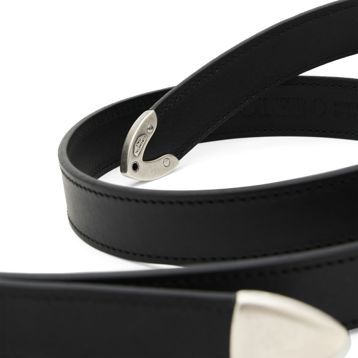 Molebo M2475 Double Tip Detail Belt in Black