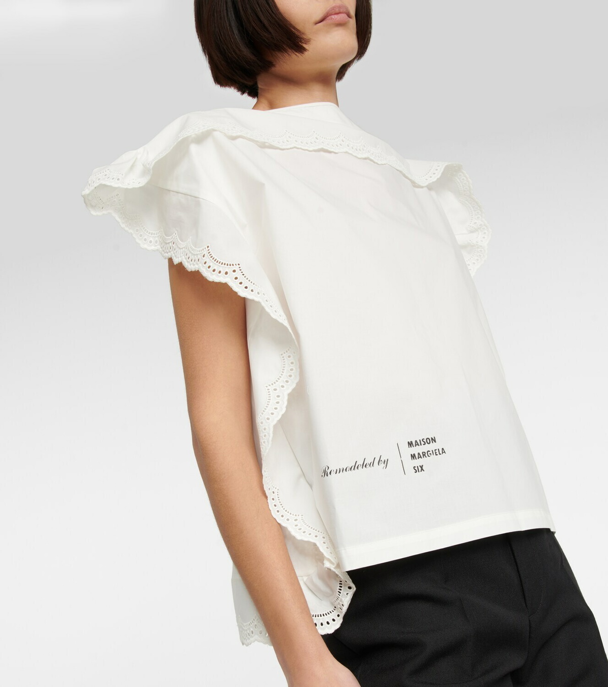 MM6 Maison Margiela Ruffled cotton blouse