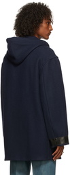 Maison Margiela Navy Wool Kaban Coat