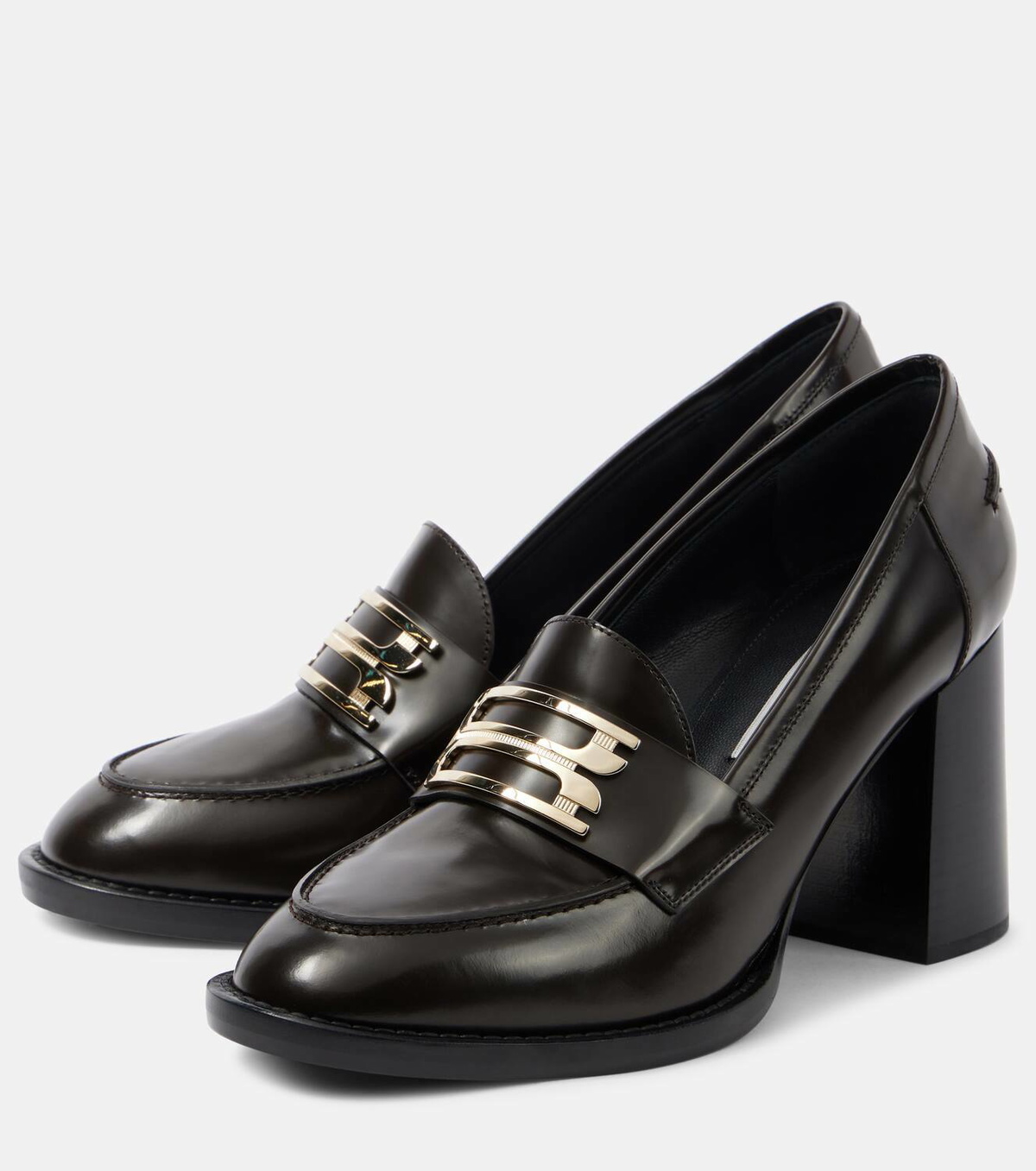 Victoria Beckham B Buckle leather loafer pumps