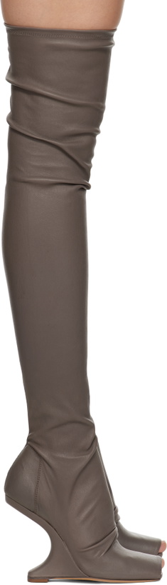 Photo: Rick Owens Lilies Gray Porterville Cantilever 11 Tall Boots