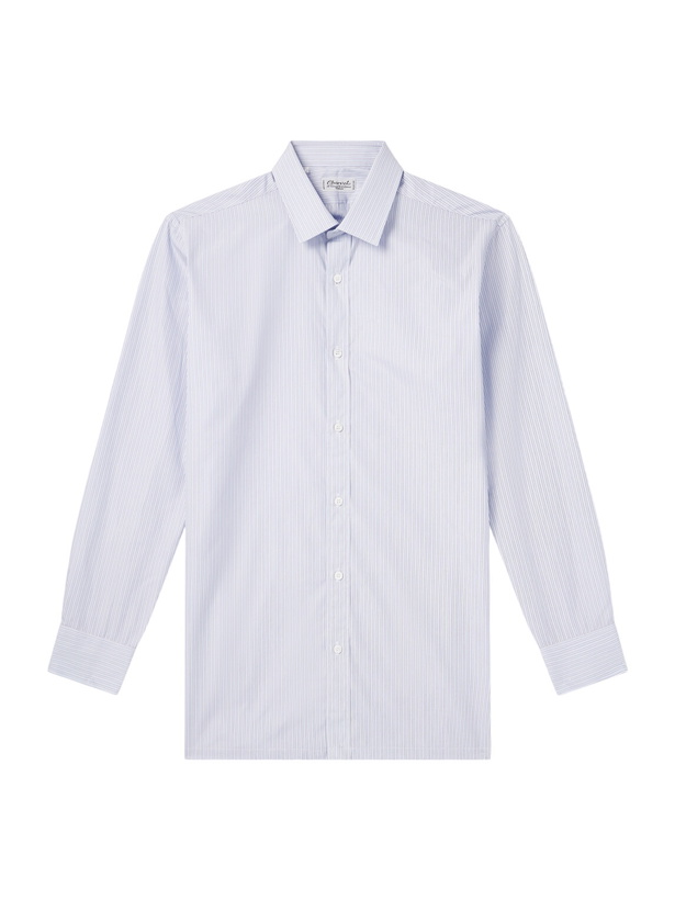 Photo: Charvet - Striped Cotton-Twill Shirt - Blue