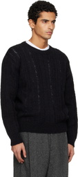 TONYWACK Black Distressed Ribbed Sweater