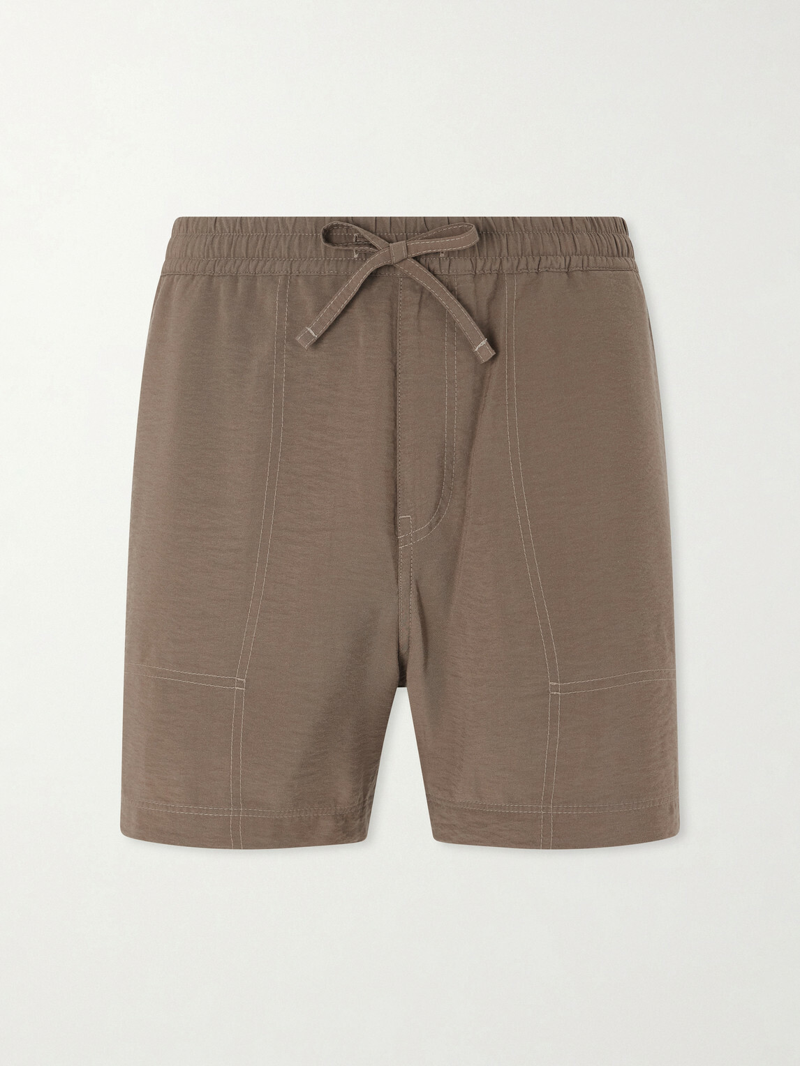 NN07 - Ryder 5971 Straight-Leg TENCEL™-Blend Drawstring Shorts - Brown