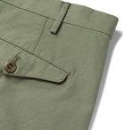 Zanella - Slim-Fit Pleated Washed-Cotton Trousers - Green