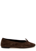 Aeyde Tiby Kid Bow-appliquéd Suede Ballet Flats Brown