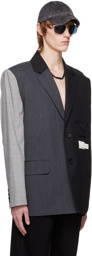 Feng Chen Wang SSENSE Exclusive Grey Paneled Blazer