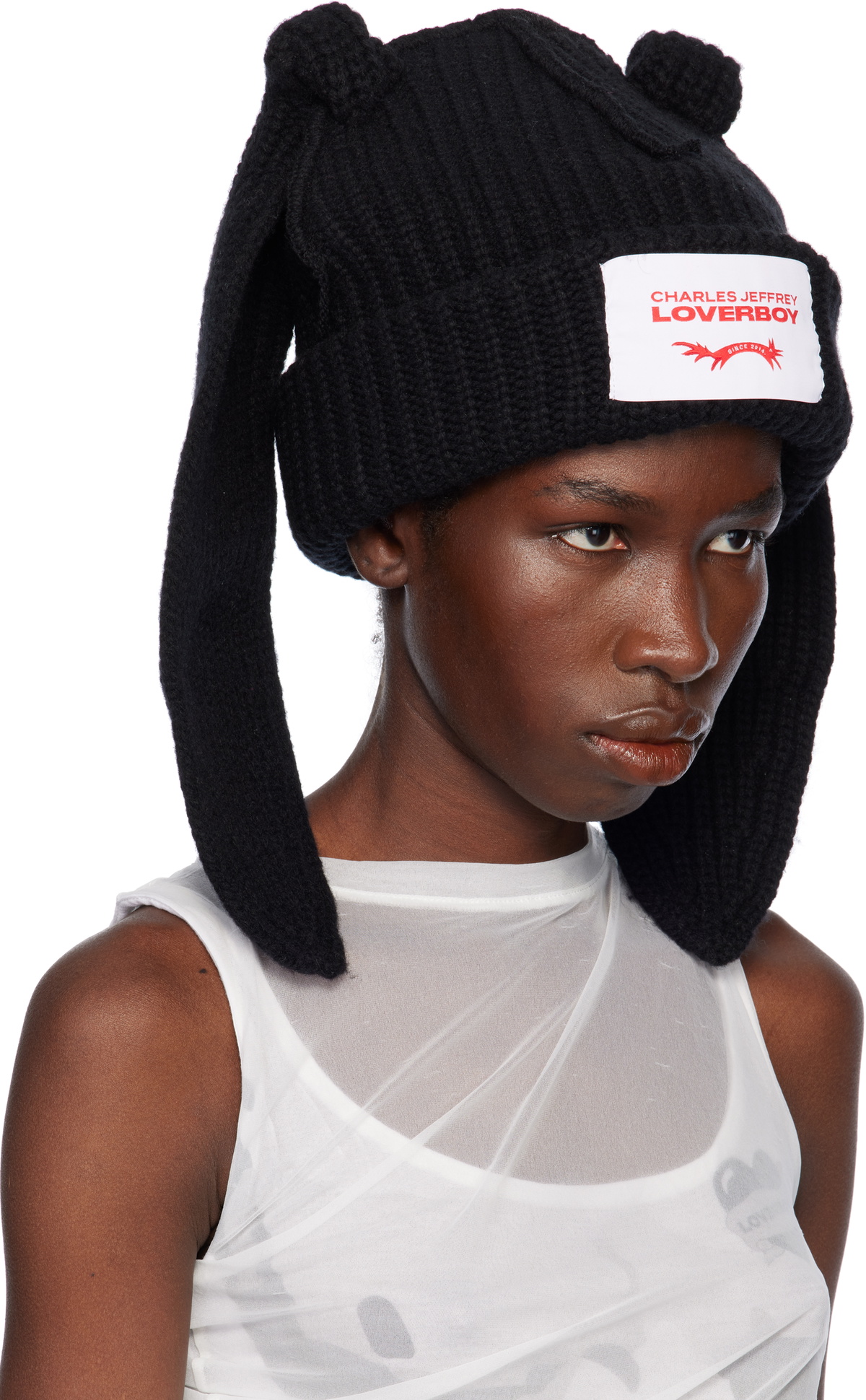 timelesz着用【Charles Jeffrey Loverboy】Chunky Rabbit Beanie CHUNKY RABBIT BEANIE in BLUE