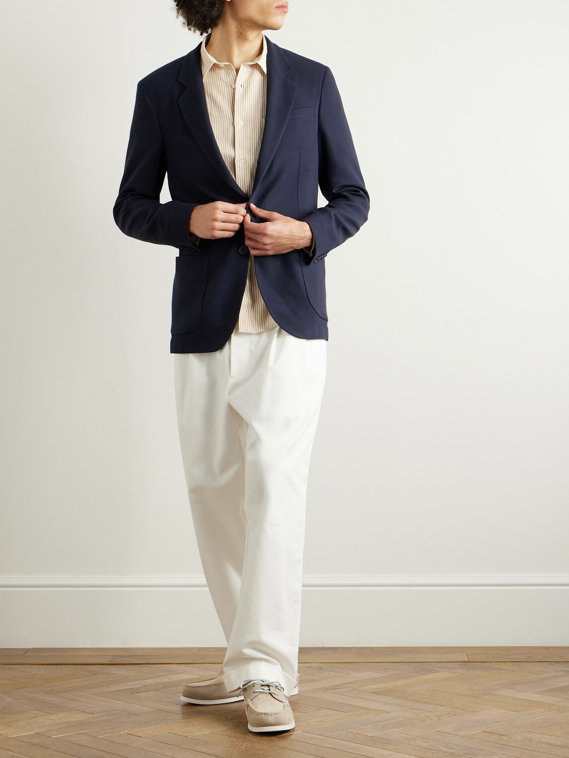 Orlebar Brown - Garret Unstructured Virgin Wool-Piqué Blazer - Blue