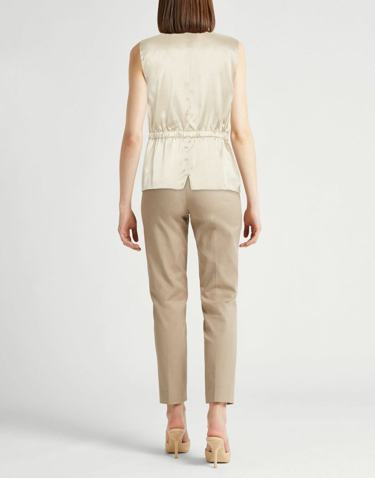 Semicouture Womens Tailored Vest in Beige