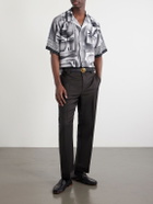 Versace - Camp-Collar Printed Silk-Crepe De Chine Shirt - Black