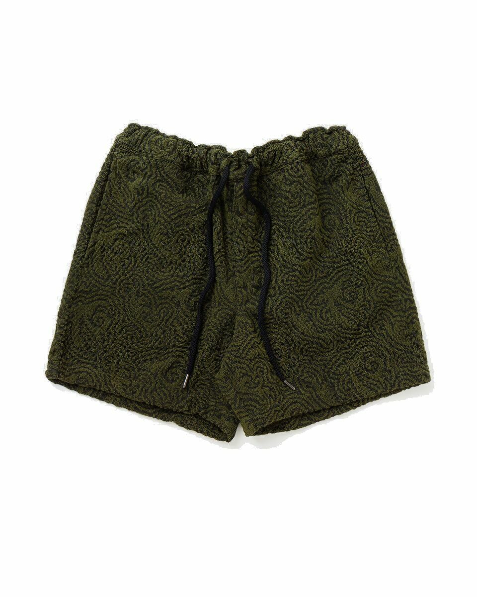 Photo: Oas Squiggle Terry Shorts Green - Mens - Casual Shorts