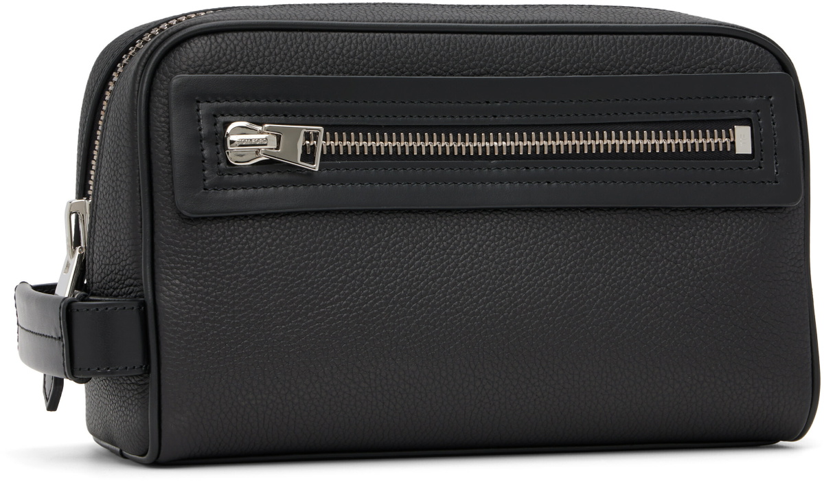 TOM FORD Black Grain Leather Toiletry Pouch
