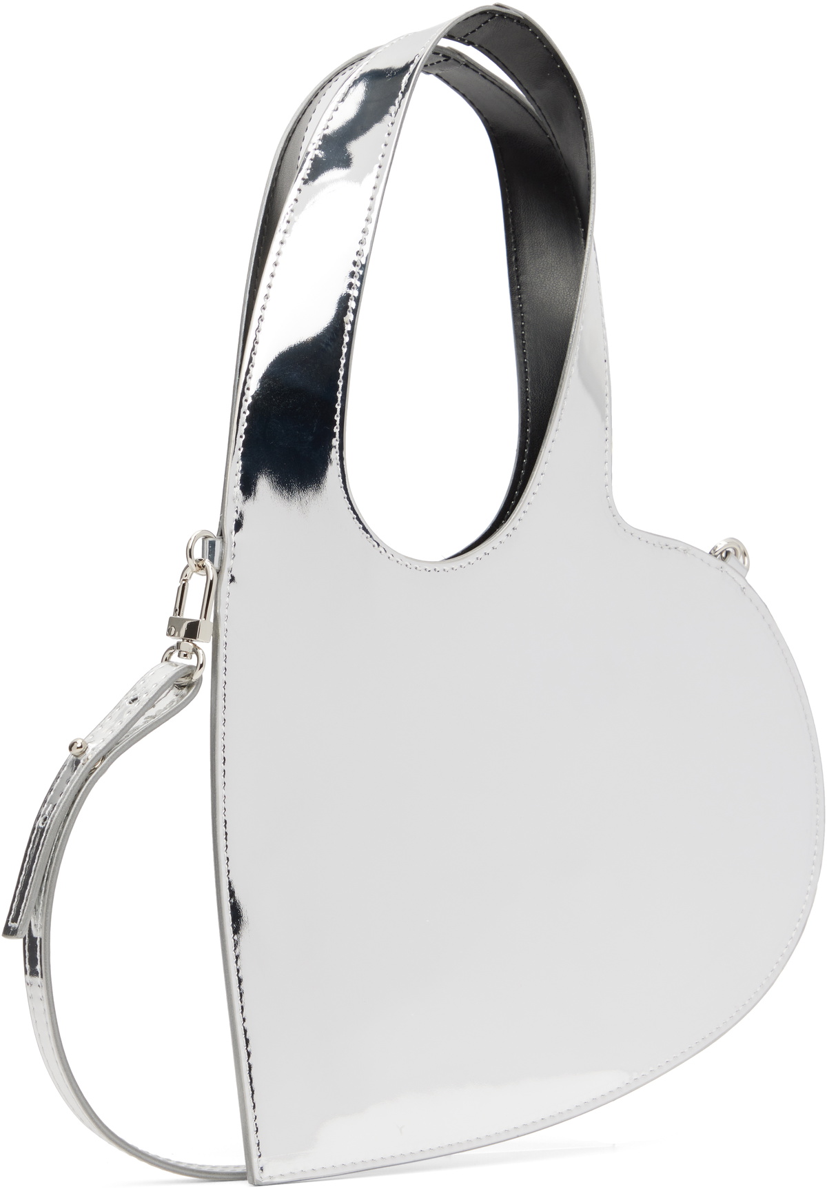 Coperni Silver Mirrored Crossbody Baby Heart Bag