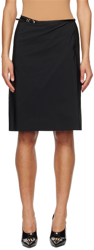 Photo: Givenchy Black Voyou Belt Midi Skirt