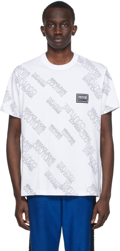 Photo: Versace Jeans Couture White All Over Logo T-Shirt