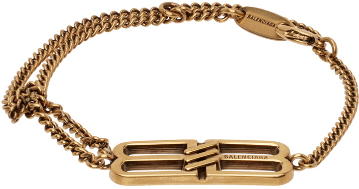 Photo: Balenciaga Gold BB Icon Bracelet