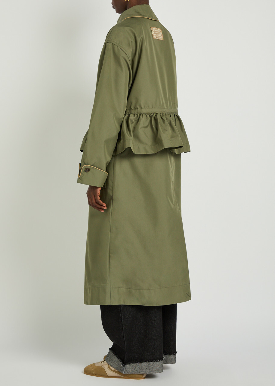 Damson Madder Myrtle Multi-way Cotton-blend Trench Coat Green