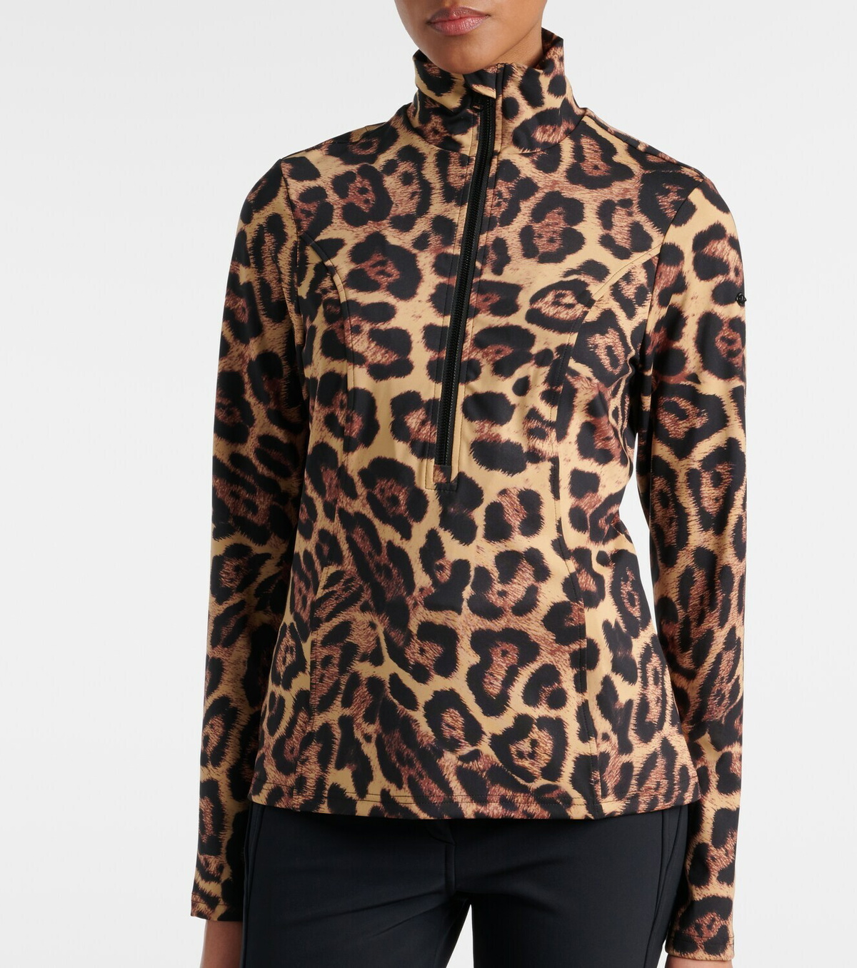 Goldbergh Leona leopard-print half-zip ski top
