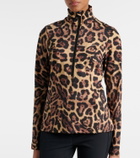 Goldbergh Leona leopard-print half-zip ski top