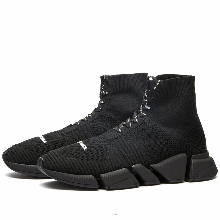 Photo: Balenciaga Men's Speed 2.0 Lace Up Sneakers in Black