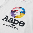 AAPE Men's Multi Camo Moon Face T-Shirt in White