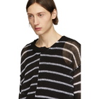 Isabel Benenato Black and White Half Collar Oversized Sweater