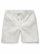 Brioni - Slim-Fit Straight-Leg Cotton-Twill Drawstring Shorts - White