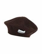 Ganni Womens Hat Dark in Brown