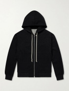 Rick Owens - Washed Wool and Cotton-Blend Zip-Up Hoodie - Black