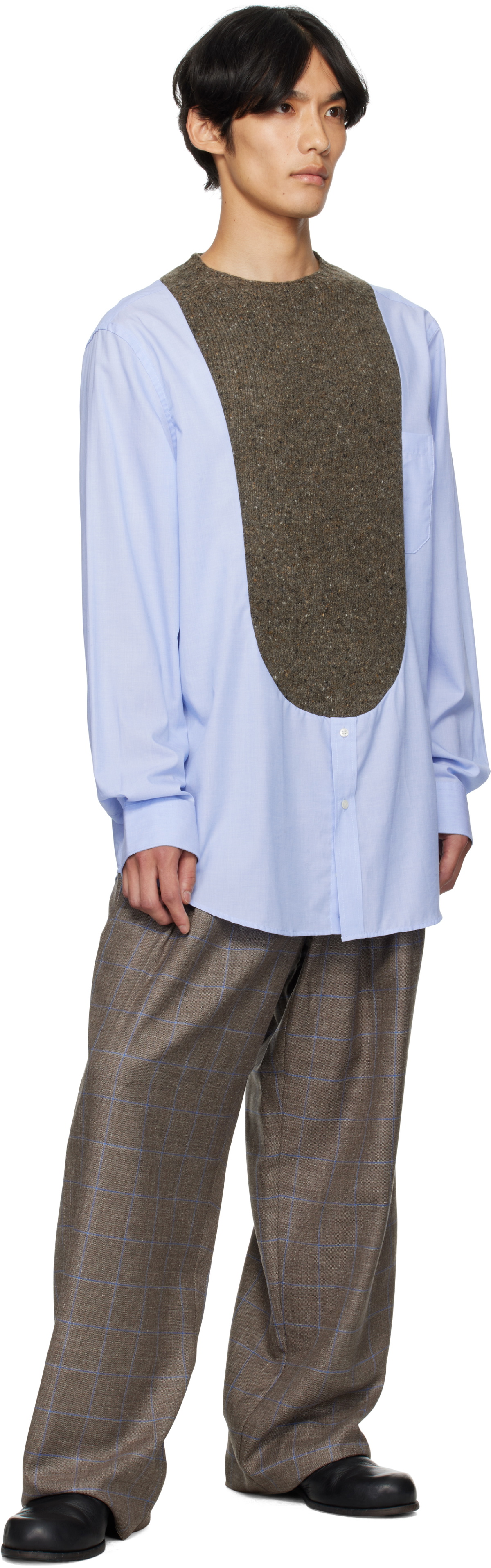 Bless Brown & Blue N°80 Ultrawidepleated Trousers