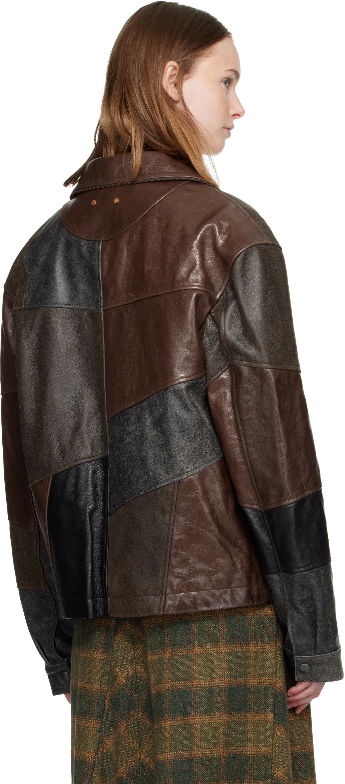 Andersson Bell Black & Brown Patchwork Leather Jacket