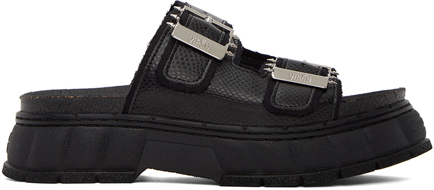 Virón Black 2018 Appleskin Faux-Leather Sandals