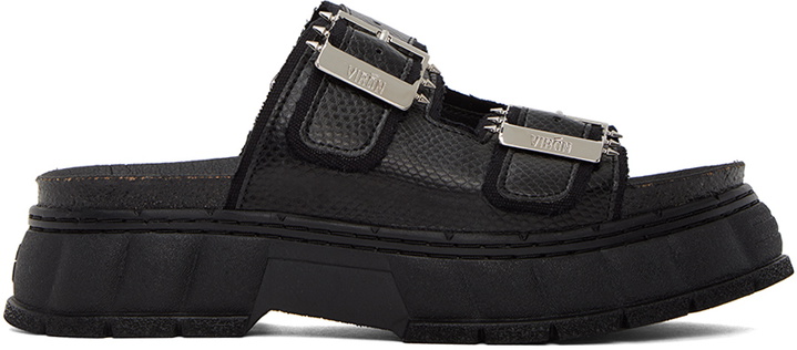 Photo: Virón Black 2018 Appleskin Faux-Leather Sandals