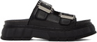 Virón Black 2018 Appleskin Faux-Leather Sandals