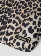 GANNI Leopard Print Laptop Case female Brown