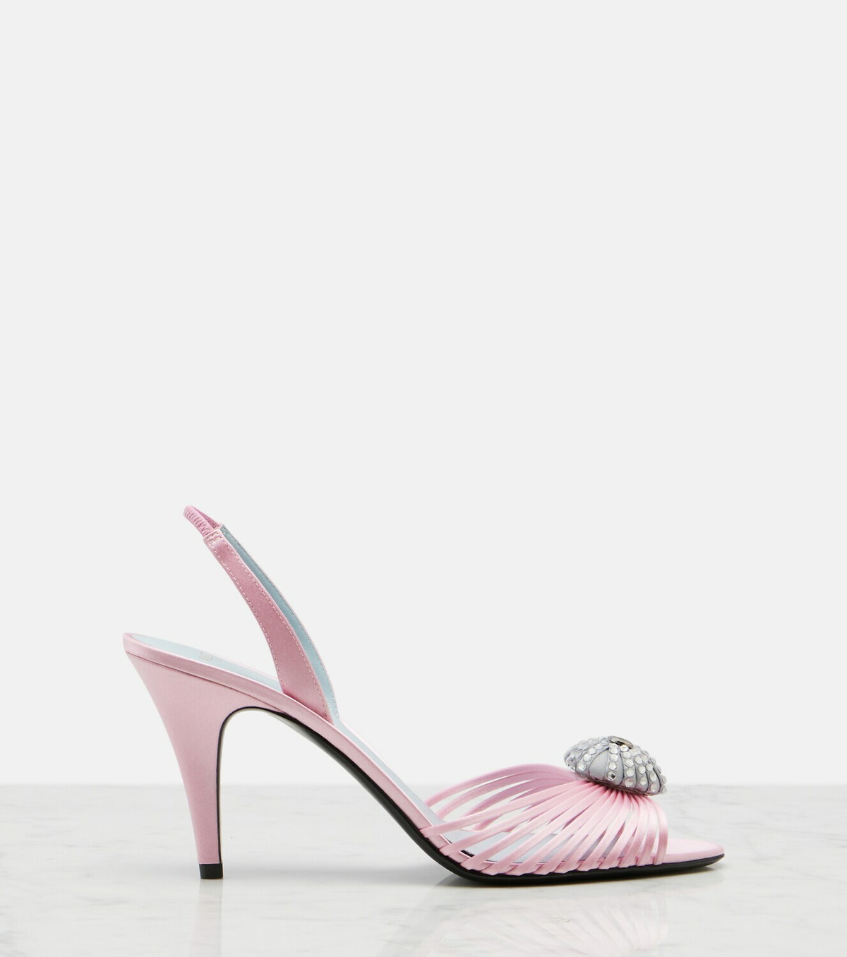 Valentino Garavani Cœur Royal satin slingback sandals