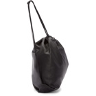 Tsatsas Black Leather Drawstring Xela Backpack