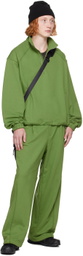 Juun.J Green Quarter-Zip Sweater