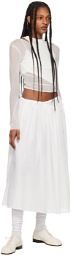 AMOMENTO White Shirring Maxi Skirt