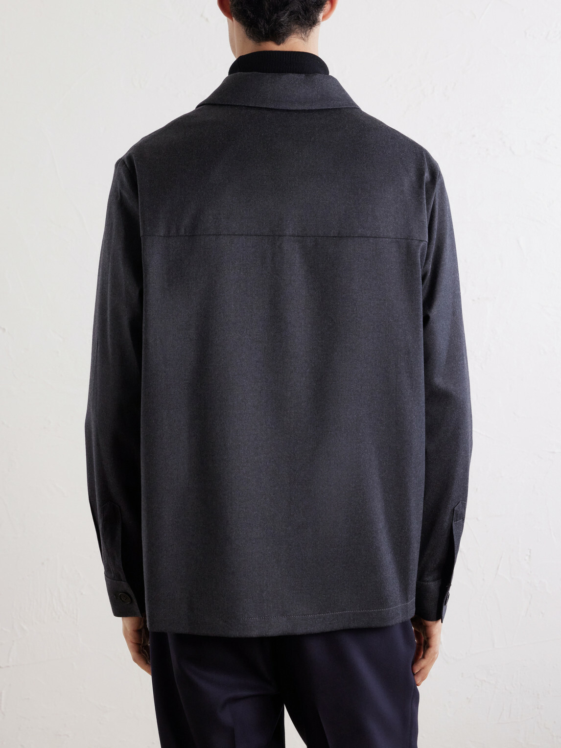 Slowear - Stretch-Wool Flannel Overshirt - Blue