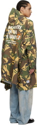 AAPE by A Bathing Ape Khaki Alpha Industries Edition Camo Hooded Rain Coat