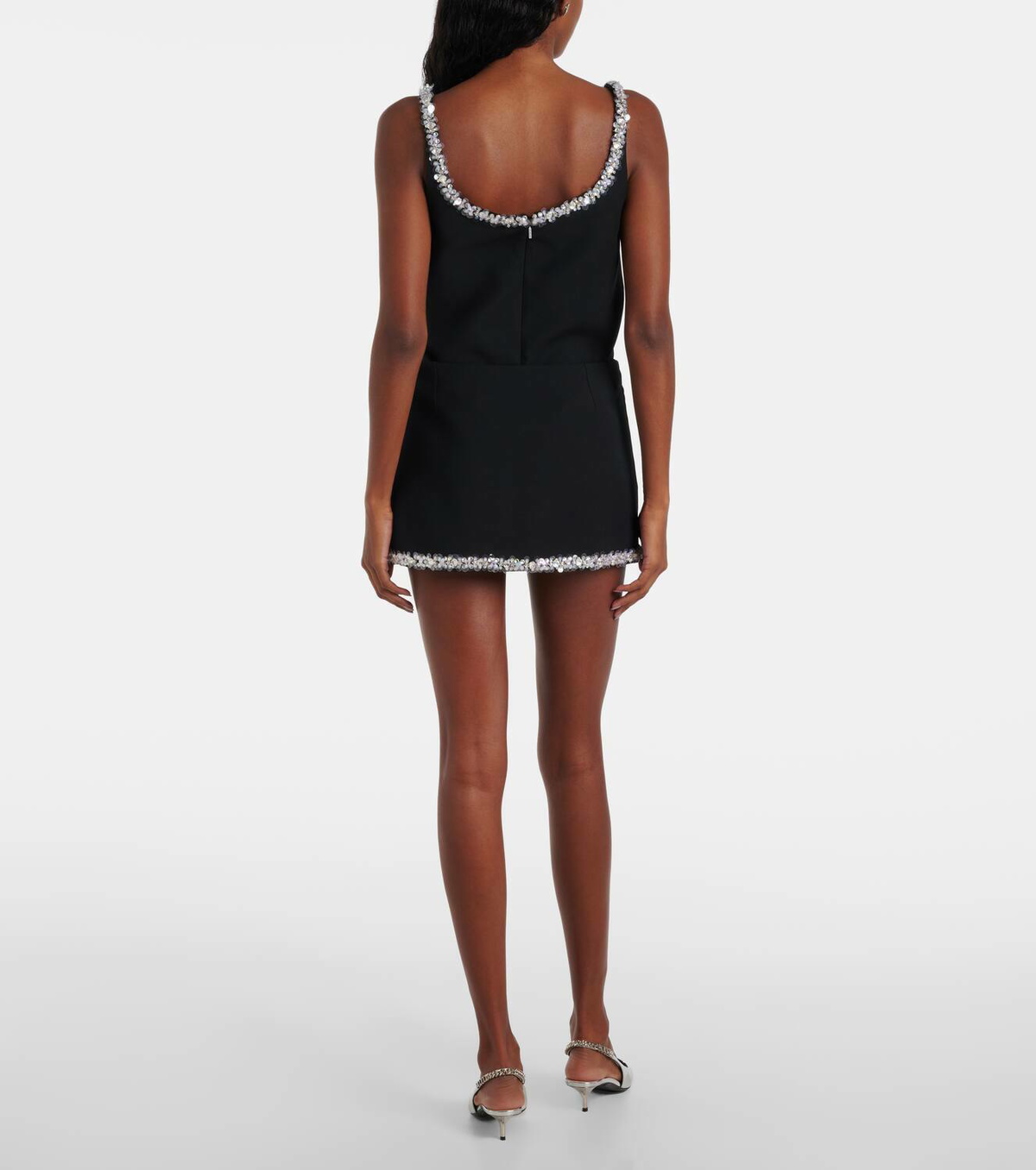 Gucci Sequined silk and wool crêpe cady miniskirt Gucci